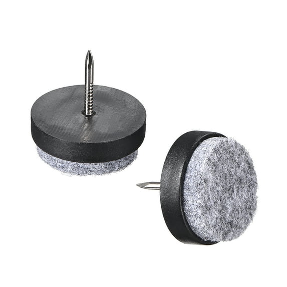 Nail On Furniture Felt Pads Chair Table Leg Protector 24mm Dia Black