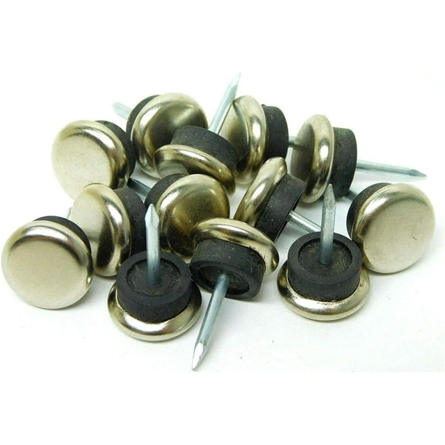 Nail On Furniture Glides For Wooden Chairs 3/4" Cushioned Metal Nail On Furniture Leg ors
