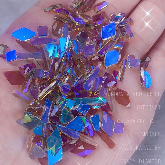 Nail Ornament Mixed 100 Aurora Diamond Phantom Shaped Diamon