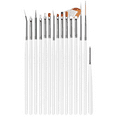 thumbnail image 1 of Nail Paint Brushes Set, Nail Art Brushes for Gel Polish , Nail Detailing Brush Makeup Brushes Set for Cleaning Fingernails Dotting Painting Line - White, 1 of 5