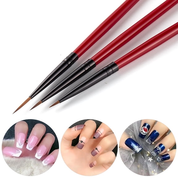 Nail Pen 3pcs Hook Line Painting Flower Painting Pen Nail Brush Set for Polish Design