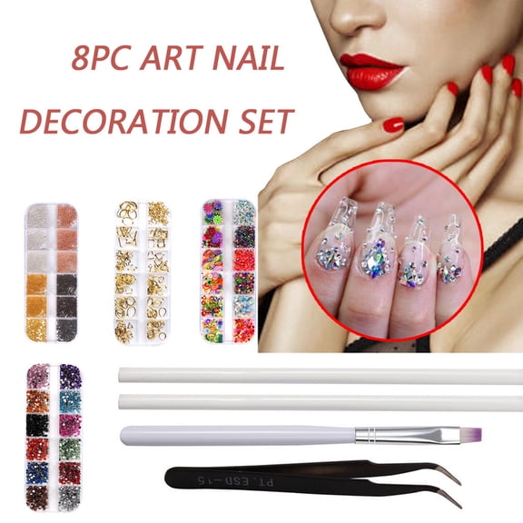 Nail Pen Art Set Crafting Drill for DIY Nail Decoration 8pc Tool Kit