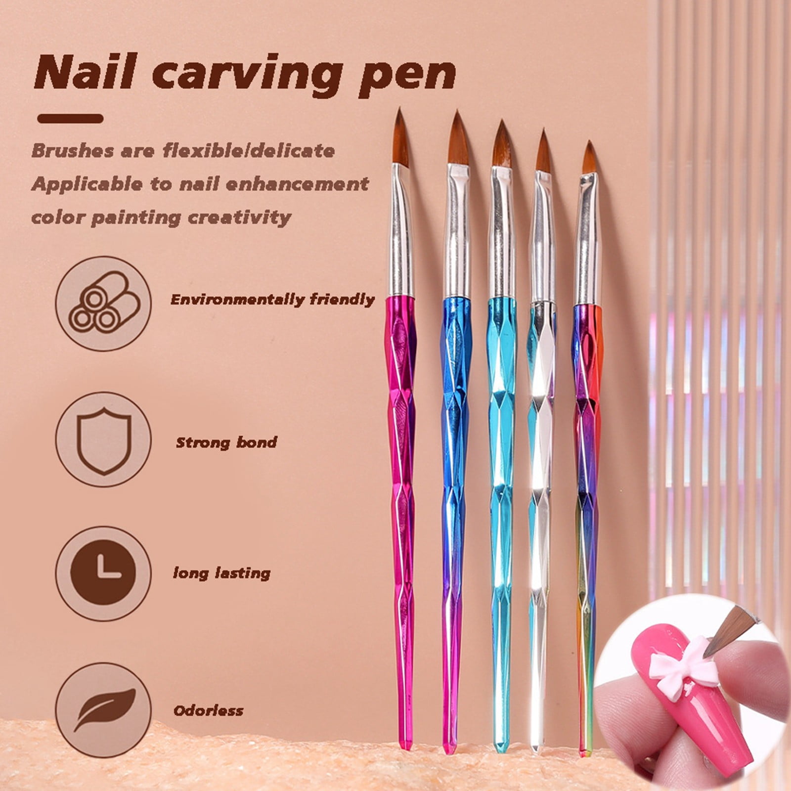 Nail Pencil for Tips Nail Things You Need Nail Fan Brush Doter Deep Rub Nail Holder Gel Nail Brush Cuticle Gel Pen Nail Jut Dot Pen Nail Stuff to Do Nails for Kids Cuticle Pens Waxing Pencil for Nail