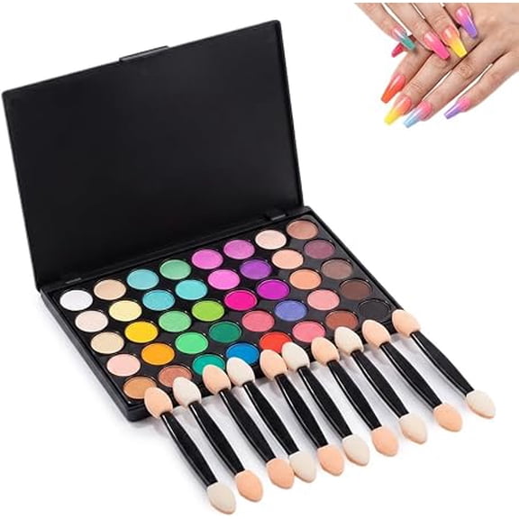 Nail Pigment Powder - 40 Colors Neon Ombre Powder, DIY Nail Art Kit for Gradient Shades