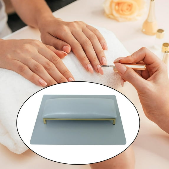 Nail Pillow Salon Accessories Desk Manicure Armrest Cushion Metal Nail Table Mat Nail Arm Rest Cushion for Home Nail Art Nail grey set