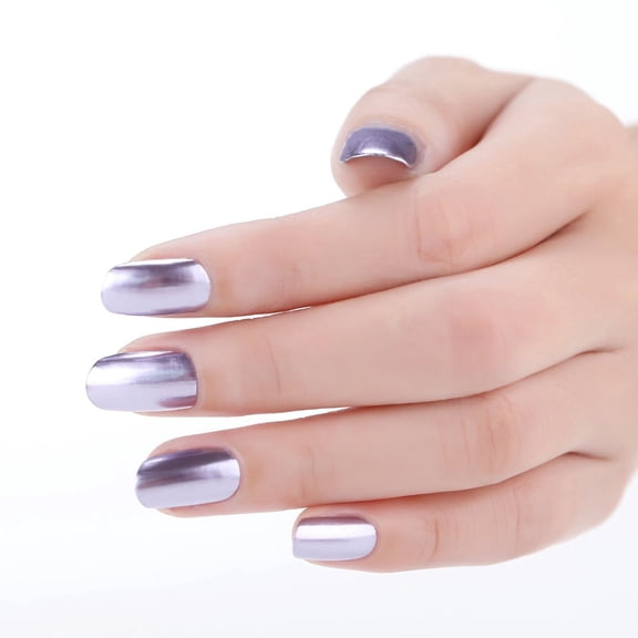 Nail Polish #16 Light Purple - 6Ml Silver Plating Mirror Effect Metal Color Nail Polish, Nail Polish Easter Mother'S Day Nail Makeup Organizers
