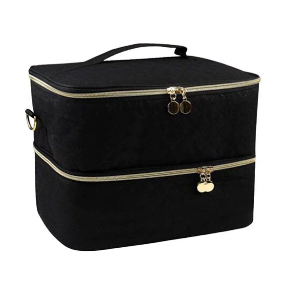 Nail Polish Bag Nail Polish Organizer Pockets Double Layer Portable Nail Dryer Case Nail Polish Carrying Case for Essential Oil Manicure Set