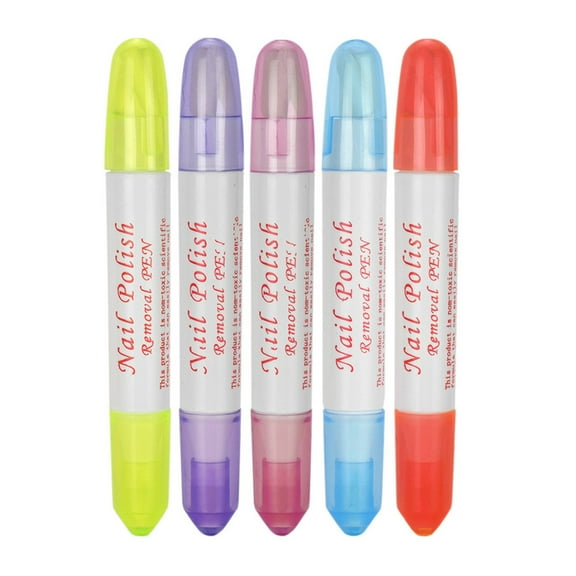 Nail Polish Corrector Pen Remover DIY 5Pcs Easy Clean Tool for Manicure Pedicure