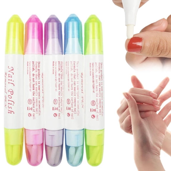Nail Polish Corrector Pen with Removable Replaceable Tips, Refillable Design Cleaning Manicure Tool for Home Salon Use, Nail Care 5pcs