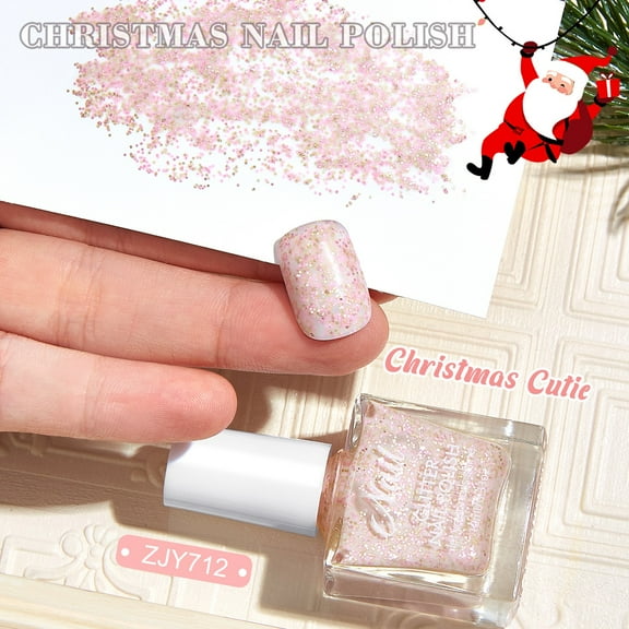 Nail Polish, Dazzle Nail Polish,Jelly Nail Polish 10ml Fast Drying Transparent Jelly Nude Glitter Color For And Winter Seasons Shining White And Sparkling Girl ,Gel Nail Polish