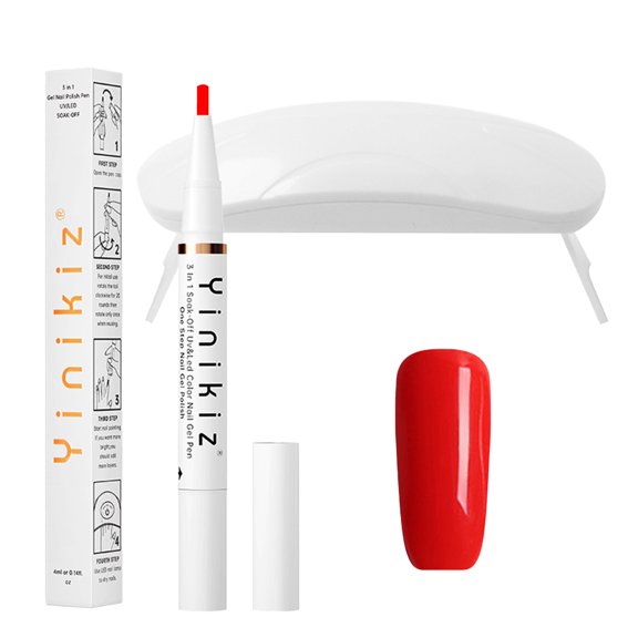 Nail Polish Glue 6W Mini Baking Light + Phototherapy Gel, 1-Step Nail Art Kit, 2*4ml, LED/UV Cure, Long-Lasting, DIY Manicure, Professional Nail Art Kit for Beginners & Artists Makeup Organizers