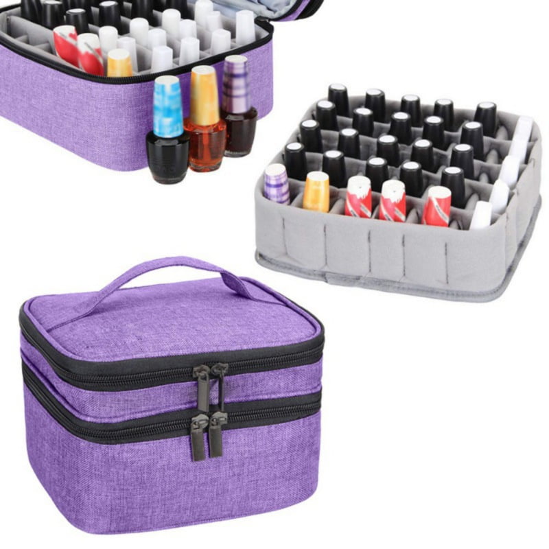 Nail Polish Holder Case Box Bottle Rack Double Layer Storage Organizer