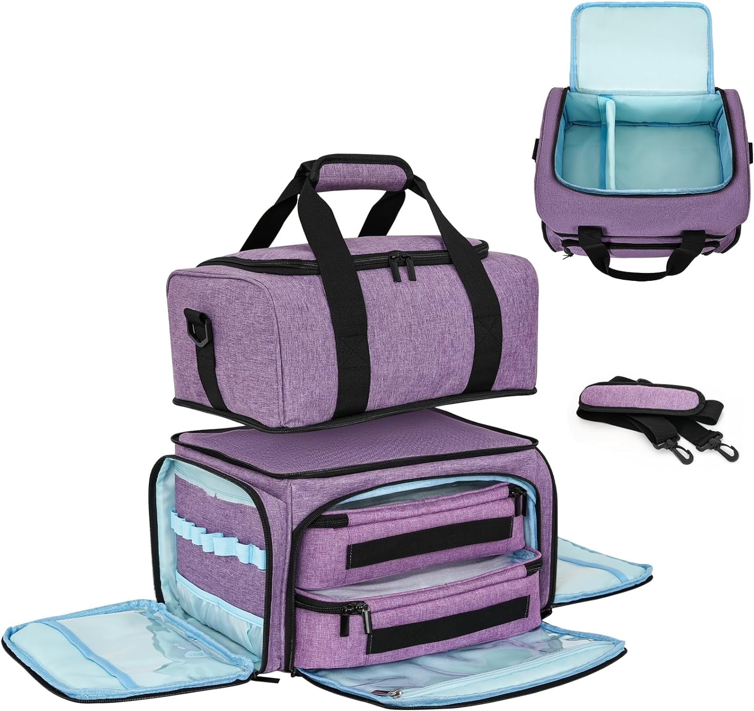 Portable Nail Polish Organizer Bag Holds 48 Bottles (15ml) & Lamp