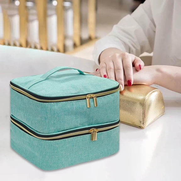 Nail Polish Organizer Case Double Layer Nail Polish Carrying Case for Home