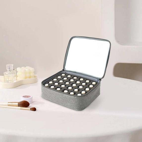 Nail Polish Organizer Portable Manicure Storage Holds 30 Bottles Travel Beauty Tool Compact Durable Design