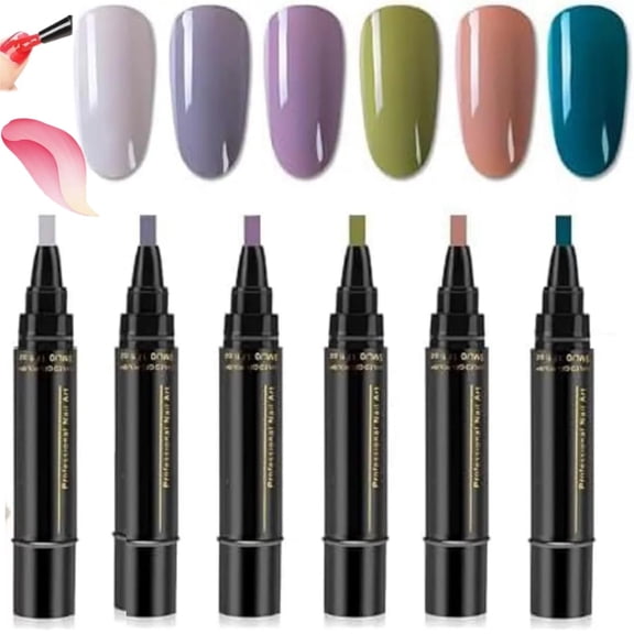 Nail Polish Pen 3 in 1 Nail Art Brush for Dotting Drawing Painting DIY Kit, A-E Sets