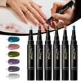 thumbnail image 1 of Nail Polish Pen Set, 6-Piece Water-Based Quick-Dry Nail Art Pens with Brush Tip, No UV LED Lamp Needed, 5 ml DIY Manicure Kit, 1 of 5