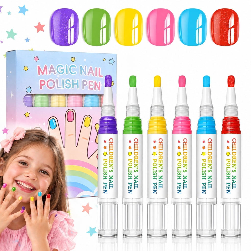 Nail Polish Pens, 6 Colors Water-Based Nail Art Pens with Quick Dry ...