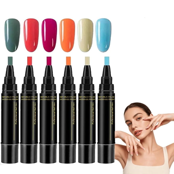 Nail Polish Pens,One Step DIY Nails Varnish Pen, 3 in 1 Quick Dry Nail Polish Pens,Colorful Gel Pens for DIY Nail Art, Easy Nail Polish Pen for Women Girls