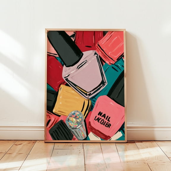 Nail Polish Poster Beauty Pop Art Print Colourful Wall Art