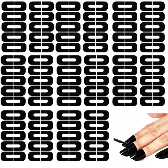 Nail Polish Protectors, 40PCS Self- Adhesive Gel Finger Cuticle Protection Tape, Gel Cuticle Protector, Nail Guard Tape for Nail Stickers, Painting Art, Manicure (Black)