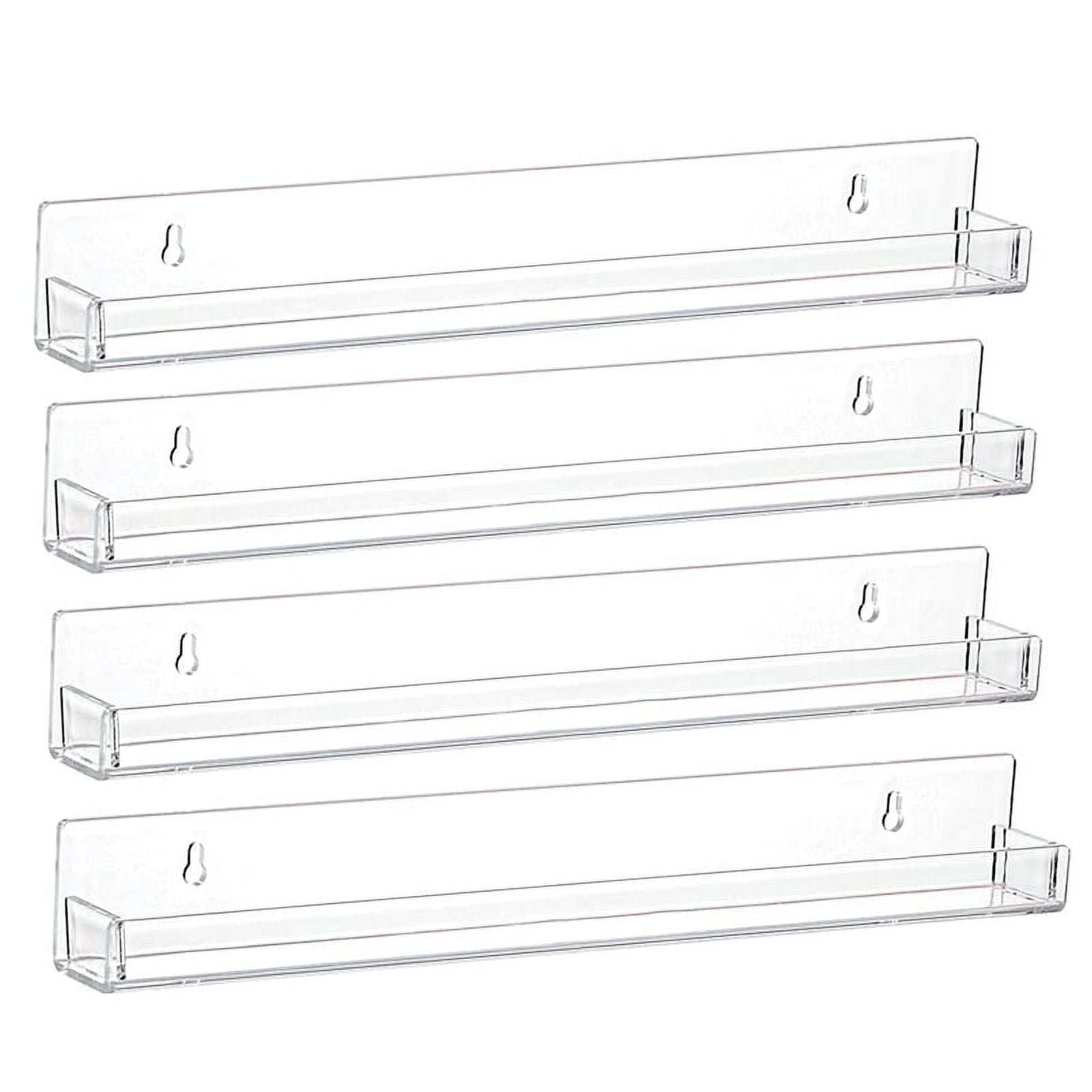 Nail Polish Rack Wall Mounted Shelf 4Pack,Clear Acrylic Holder ...