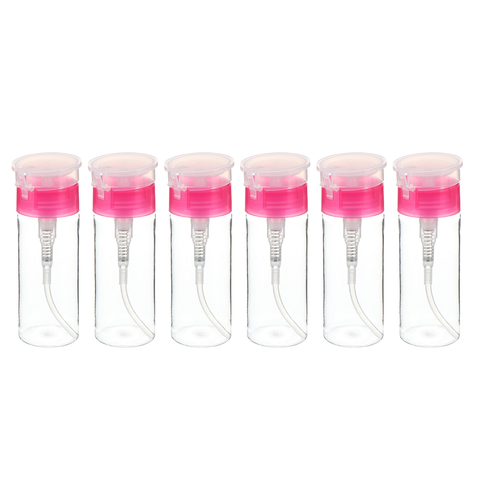 Nail Polish Remover Bottle 6 Pcs 100ml Push Down Dispenser Bottle Plastic Nail Polish Remover