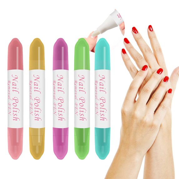 Nail Polish Remover Correction Pen - Finger Edge Cleaner Remover Pen 5ml, Nail Art Tool, Quick and Precise Clean, Refillable Tips, Portable Design, DIY Manicure, Random Color Makeup Organizers