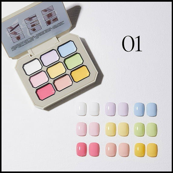 Nail Polish Set, Gel Nail Polish, 9-Color Solid Adhesive Nail Polish Kit With High Saturation Shades, Long Lasting Color Locking, Easy Application Texture, For All Scenes And Nail Art Techniques