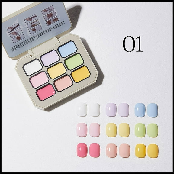 Nail Polish Set, Gel Nail Polish, 9-Color Solid Adhesive Nail Polish Kit With High Saturation Shades, Long Lasting Color Locking, Easy Application Texture, For All Scenes And Nail Art Techniques