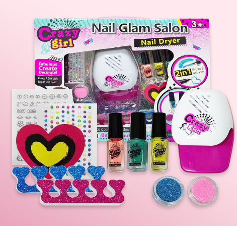 Nail Polish Toy Kit for Children,Makeup Set Creative Games for Girls,Creative Fun Manicure Kit Fun for Children,Toy Birthday Gift Girl 5 6 7 8 Years