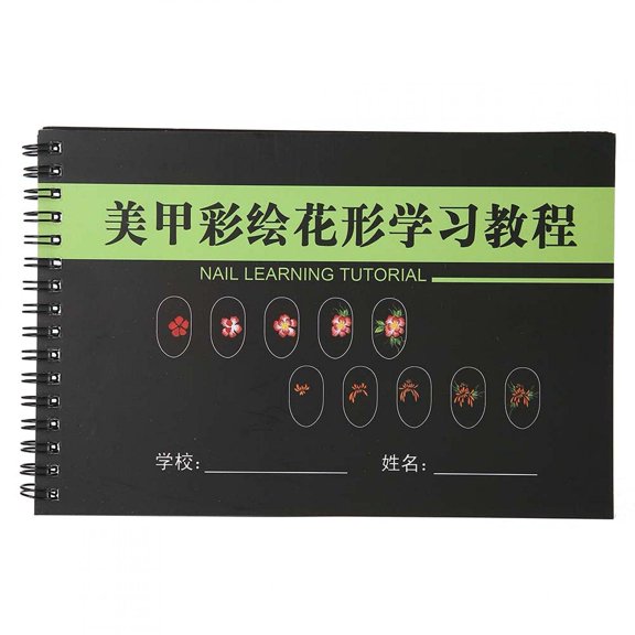 Nail Practice Book, Nail Art Designing Coloring Book Nail Art Designing Book Nail Practice Book Nail Art Practice Template Learning Paper Book Manicure Drawing Painting Exercise Books Tool ALT2