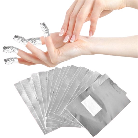 Nail Remover Foil Wraps for Acrylic, UV, Gel Polish Soak-off Removal with Pre-attached Lint Free Pad, Pack of 100 Wraps Nail Polish Wraps Removal Tool by GIXUSIL