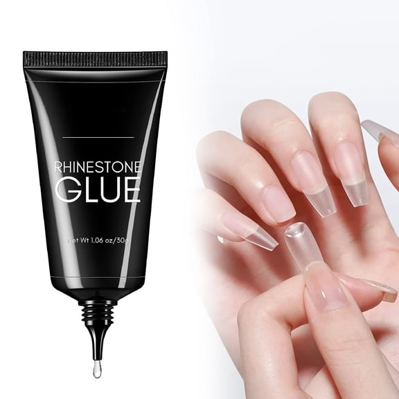 Nail Rhinestone Glue - Super Strong Gel Nail Adhesive for Nail Charms, 3D Nail Art, Bling Nails, 30ML, No Mess, Fast-Drying, Ideal for Mother's Day, Nail Tech Supplies Makeup Organizers