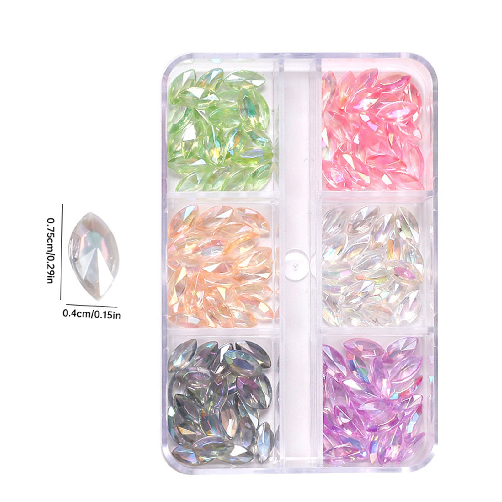 Nail Rhinestones Gems Mixed Colors Shaped Sized Nail Beads Blue Glass