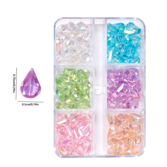 Nail Rhinestones Gems Mixed Colors Shaped Sizes for DIY Jewelry Crafts Decoration Blue Glass Stones Beads