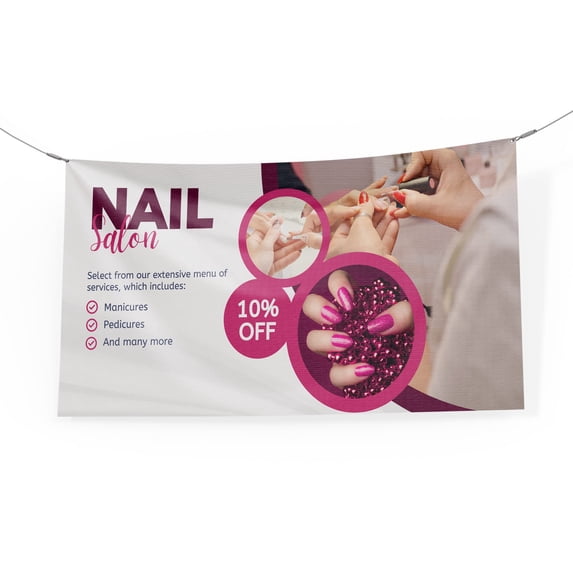 Nail Salon Banner Large (5Feetx2.5Feet) By Dreamcontroller | Wall Outdoor Banner Signs With Pre-Punch Holes For Easy Rope Hanging For Business Office Events | Made In Usa | Fast Delivery | Hd Print