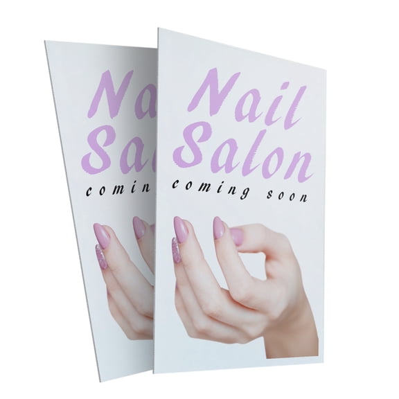 Nail Salon Coming Soon (2-Pack) 24 Inch x 36 Inch Plastic Signs | Sign Insert 4mm Corrugated Plastic Signs Storefront Window Poster | Business Promotions, Clear Messaging, Durable