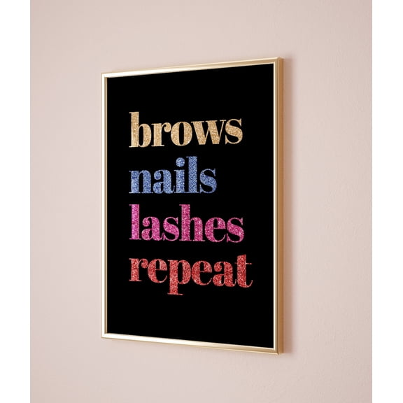 Nail Salon Decor, Beauty Salon Wall Art, Lash Artist Gift, Teenage Girl Bedroom Art, Brow Bar Decor Beautician Office Home Decor, 12x18 UNFRAMED