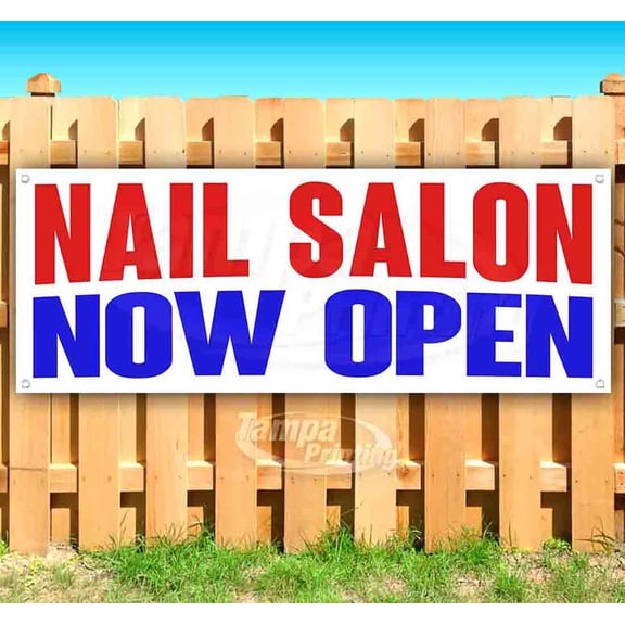 Nail Salon Now Open 13 oz Vinyl Banner With Metal Grommets