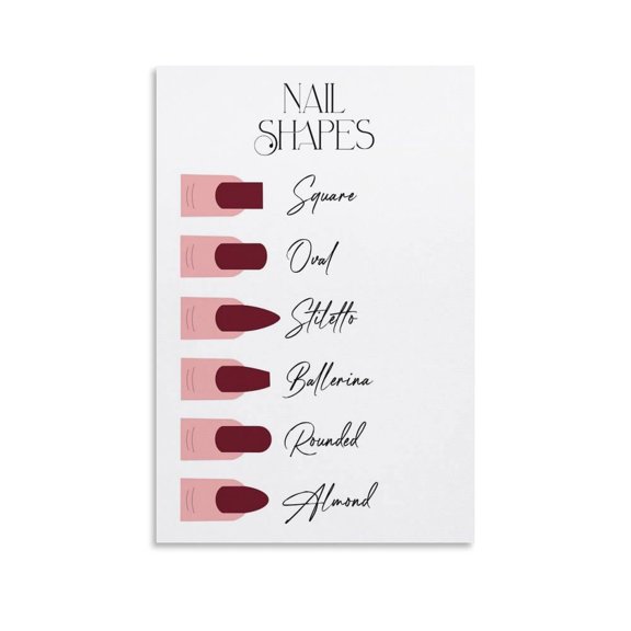 Nail Shape Guide Nail Salon Poster Canvas Printed Painting Posters And Wall Art Pictures Are Used For Room Aesthetics And Decoration