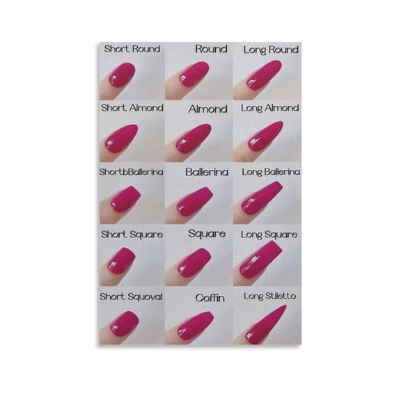 Nail Shape Poster Nail Shape Visual Guide Beauty Salon Nail Beauty Art Canvas Wall Art For Room Aesthetic And Decor Poster For Bedroom Living Room Bathroom Kitchen Office Decor