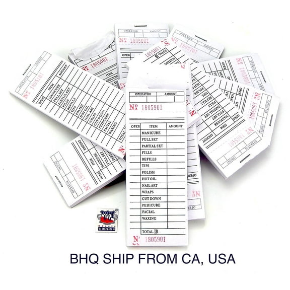 "Nail Spa Salon Sales Book / Ticket Book / Order Book, 10 Pcs nail salon ticket check book By BcTlyInc From USA"