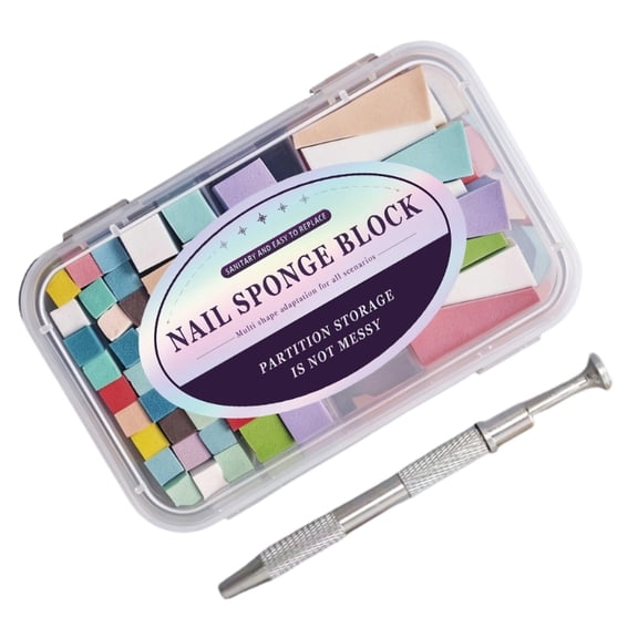 Nail Sponge Pack White And Rainbow Colors Nail Stamping Sponges For Beginners