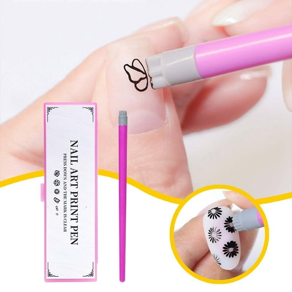 Nail Stamp Pen Set 6 Piece DIY Art Tool Kit With Multiple Unique Design Patterns For Manicure Decoration 6PCS