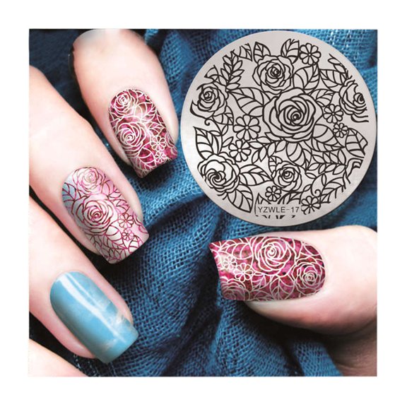Nail Stamping Plate (-17) - Nail Art Stamping Plates, Manicure Image Template Diy Tool, Nail Tools Easter Mother'S Day Nail Makeup Organizers