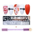 thumbnail image 1 of Nail Stamping Plate, Durable Stainless Steel Fashion Pattern Transfer Print Template Stamper for Manicure Decor Nail Salons and DIY Nail Art 1 X Nail Stamping Plates & Silicone Sponge Brush, 1 of 8