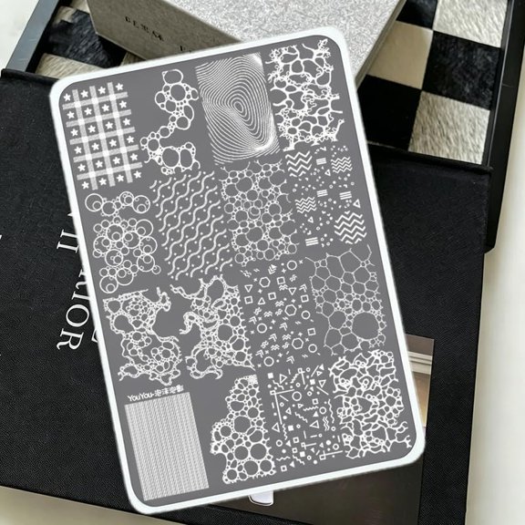Nail Stamping Plate, Nail Art Stamping Plate, Bubble Foam Patterns, 15 x 10 cm Nail Art Template, Stainless Steel Nail Art Image Plate, Nail Art Design, Nail Salon