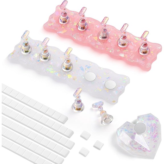 Nail Stand, 2 Set Nail Holder For Painting Nails, Magnetic Press On Nail Kit Nail Tech Must Haves Practice Acrylic Nail Art Tools for Home DIY Salon Nails Display with 96 Pcs Sticky Putty