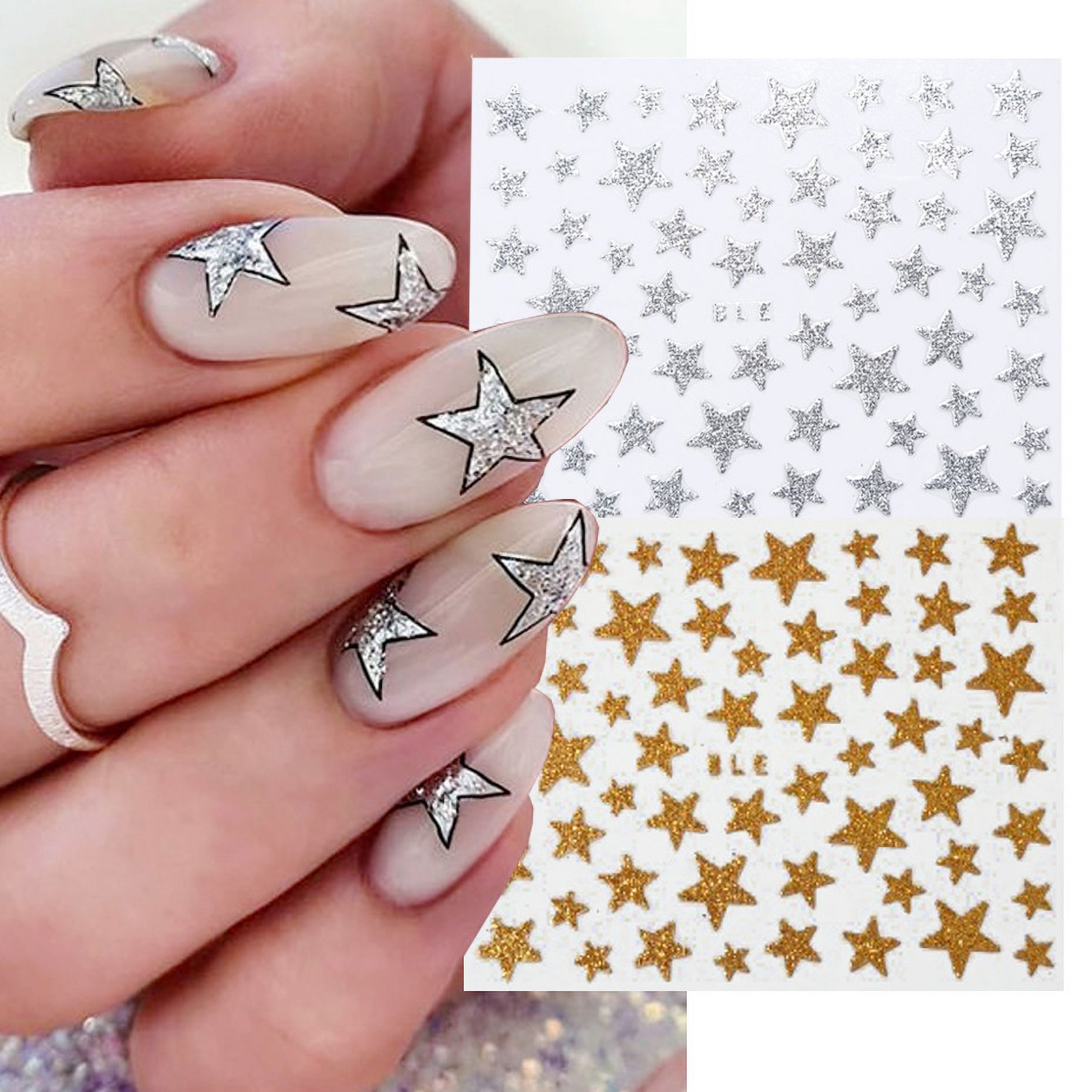 Nail Sticker I Laser Glitter XINGX Adhesive Backing Stickers Walmart